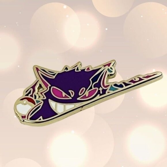 Haunting Sneaker Spirit: Pokemon Gengar Ghost Nike Enamel Pin - Picture 2 of 5